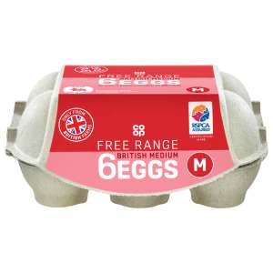 Co-op British Medium Free Range Eggs 6pk