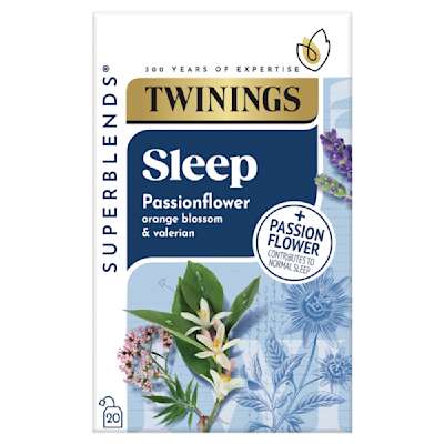 Twinings Superblends Sleep Passionflowers, Orange Blossom & Valerian 20 Tea Bags 30g Twinings Superblends Sleep Passionflowers, Orange Blossom & Valerian 20 Tea Bags 30g