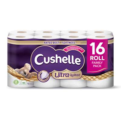Cushelle Ultra Quilted White Toilet Tissue 16 Roll Cushelle Ultra Quilted White Toilet Tissue 16 Roll