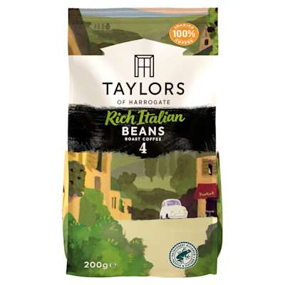 Taylors Of Harrogate Rich Italian Coffee Beans 200g Taylors Of Harrogate Rich Italian Coffee Beans 200g