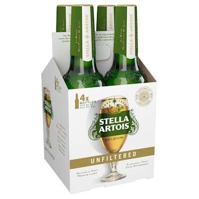 Stella Artois Unfiltered Bottles 4x330ml Stella Artois Unfiltered Bottles 4x330ml
