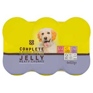 Co-op Jelly Meaty Chunks for Adults Dogs +1yr 6 x 400g Co-op Jelly Meaty Chunks for Adults Dogs +1yr 6 x 400g