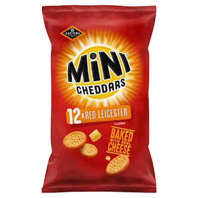 Jacobs Mini Cheddars Red Leicester 12x23g Jacobs Mini Cheddars Red Leicester 12x23g