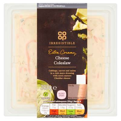 Co-op Irresistible Extra Creamy Cheese Coleslaw 300g Co-op Irresistible Extra Creamy Cheese Coleslaw 300g