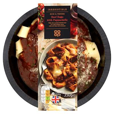 Co-op Irresistible Beef Ragu with Pappardelle Pasta 350g Co-op Irresistible Beef Ragu with Pappardelle Pasta 350g