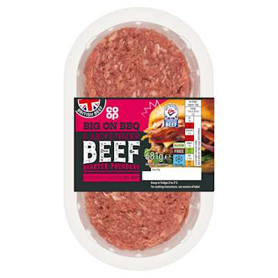 Co-op British Quarter Pounder Beef Burger 6pk Co-op British Quarter Pounder Beef Burger 6pk