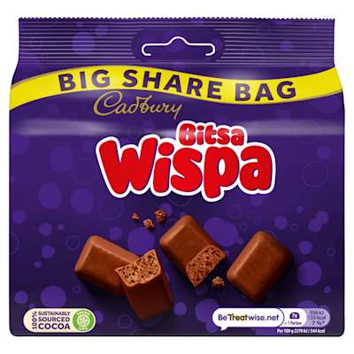 Cadbury Bitsa Wispa Sharebag 185.5g Cadbury Bitsa Wispa Sharebag 185.5g