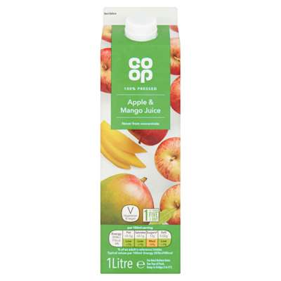 Co-op 100% Pressed Apple & Mango Juice Never from Concentrate 1 Ltr Co-op 100% Pressed Apple & Mango Juice Never from Concentrate 1 Ltr
