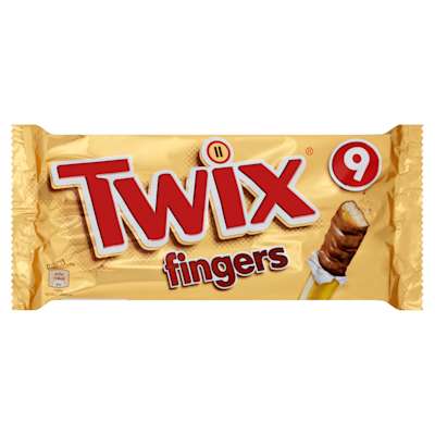 Twix Chocolate Biscuit Fingers 9 Pack 9x23g Twix Chocolate Biscuit Fingers 9 Pack 9x23g