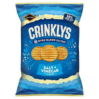 Jacobs Crinklys Salt & Vinegar 150g Jacobs Crinklys Salt & Vinegar 150g