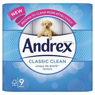 Andrex Classic Clean Toilet Tissue 9 Roll Andrex Classic Clean Toilet Tissue 9 Roll