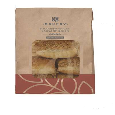 Harissa Spiced Pork Sausage Rolls 5 Pack Harissa Spiced Pork Sausage Rolls 5 Pack