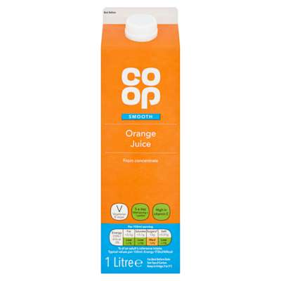 Co-op Orange Juice Smooth From Concentrate 1 Ltr Co-op Orange Juice Smooth From Concentrate 1 Ltr