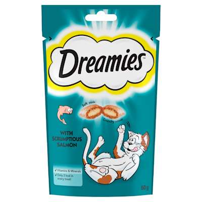 Dreamies Cat Treats With Salmon Flavour 60g Dreamies Cat Treats With Salmon Flavour 60g