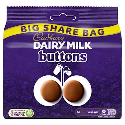Cadbury Dairy Milk Buttons Sharebag 184.8g Cadbury Dairy Milk Buttons Sharebag 184.8g