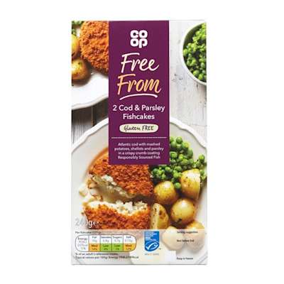 Co-op Free From 2 Cod & Parsley Fishcakes 240g - Gluten Free Co-op Free From 2 Cod & Parsley Fishcakes 240g - Gluten Free