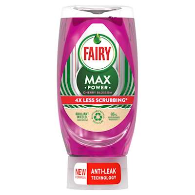 Fairy Max Power Washing Up Liquid Cherry 370ml Fairy Max Power Washing Up Liquid Cherry 370ml