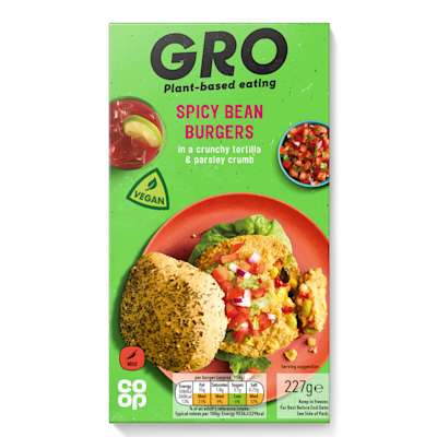 GRO Spicy Bean Burgers 227g GRO Spicy Bean Burgers 227g