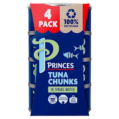 Princes Tuna Chunks in Springwater 4x145g Princes Tuna Chunks in Springwater 4x145g