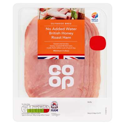 Co-op British Outdoor Bred Honey Roast Ham 120g Co-op British Outdoor Bred Honey Roast Ham 120g