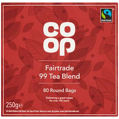 Co-op Fairtrade 99 Tea Blend Bags 250g Co-op Fairtrade 99 Tea Blend Bags 250g