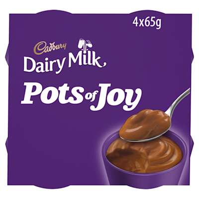 Cadburys Dairy Milk Pots of Joy 4x65g Cadburys Dairy Milk Pots of Joy 4x65g