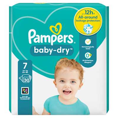 Pampers Baby Dry Size 7 Essential Nappies 30pk Pampers Baby Dry Size 7 Essential Nappies 30pk