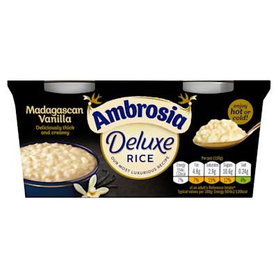 Ambrosia Deluxe Rice Madagascan Vanilla Pot 2x120g Ambrosia Deluxe Rice Madagascan Vanilla Pot 2x120g