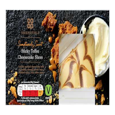 Co-op Irresistible Sticky Toffee Cheesecake 2 x 80g Co-op Irresistible Sticky Toffee Cheesecake 2 x 80g
