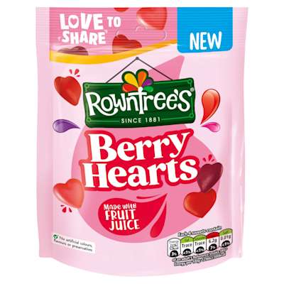 Rowntrees Berry Hearts 115g Rowntrees Berry Hearts 115g