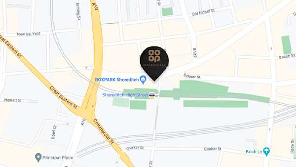 Box Park, Shoreditch map.