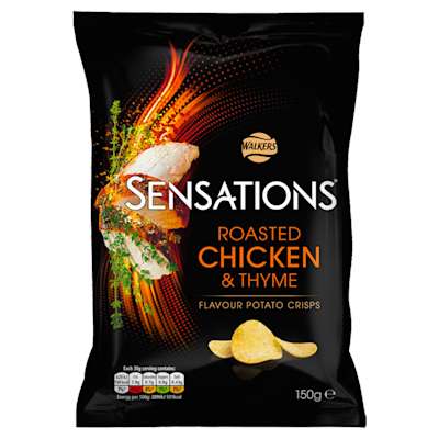 Walkers Sensations Roasted Chicken & Thyme Crisps 150g Walkers Sensations Roasted Chicken & Thyme Crisps 150g