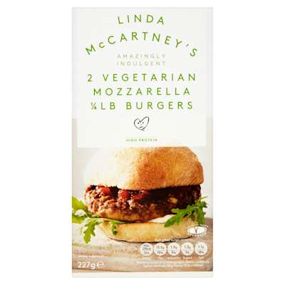 Linda Mccartney Mozzarella Cheese Burger 227g Linda Mccartney Mozzarella Cheese Burger 227g