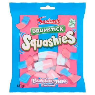 Swizzels Drumstick Squashies Bubblegum Flavour Bag 131g Swizzels Drumstick Squashies Bubblegum Flavour Bag 131g