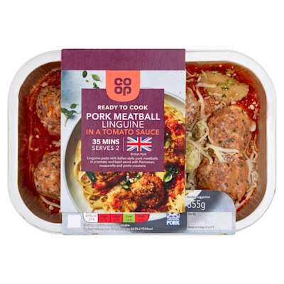 Co-op Pork Meatball Linguine 855g Co-op Pork Meatball Linguine 855g