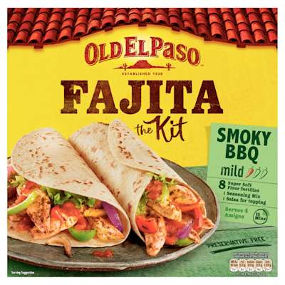 Old El Paso Smoky BBQ Fajita Kit 500g Old El Paso Smoky BBQ Fajita Kit 500g
