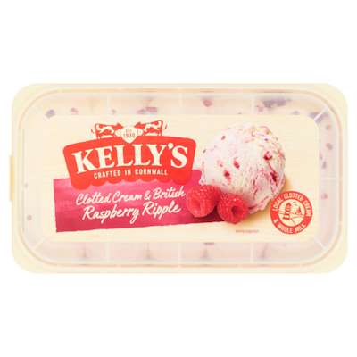 Kelly's Clotted Cream Raspberry Ice Cream 950ml Kelly's Clotted Cream Raspberry Ice Cream 950ml