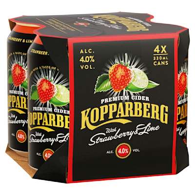 Kopparberg Strawberry & Lime Cans 4x330ml Kopparberg Strawberry & Lime Cans 4x330ml