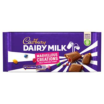 Cadbury Dairy Milk Marvellous Creations Jelly Popping Candy 180g Cadbury Dairy Milk Marvellous Creations Jelly Popping Candy 180g