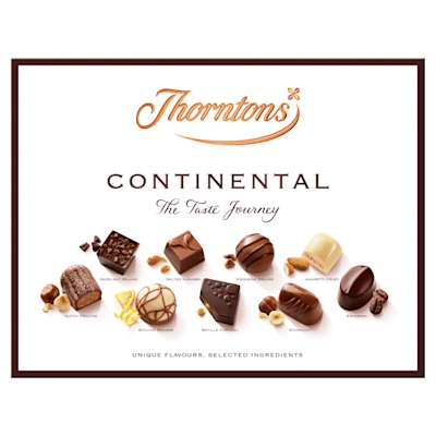 Thorntons Continental Milk, Dark and White Chocolate Gift Box 264g Thorntons Continental Milk, Dark and White Chocolate Gift Box 264g