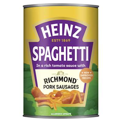 Heinz Spaghetti & Richmond Sausages 400g Heinz Spaghetti & Richmond Sausages 400g