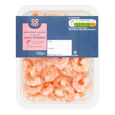 Co-op Responsibly Sourced Cooked King Prawns 150g Co-op Responsibly Sourced Cooked King Prawns 150g