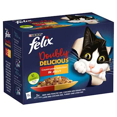 FELIX As Good As It Looks Doubly Delicious Meat Selection in Jelly Wet Cat Food 12 x 100g FELIX As Good As It Looks Doubly Delicious Meat Selection in Jelly Wet Cat Food 12 x 100g