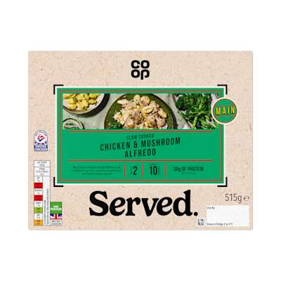 Co-op Slow Cooked Chicken and Mushroom Alfredo 515g Co-op Slow Cooked Chicken and Mushroom Alfredo 515g