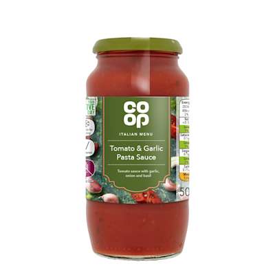 Co-op Tomato and Garlic Pasta Sauce 500g Co-op Tomato and Garlic Pasta Sauce 500g