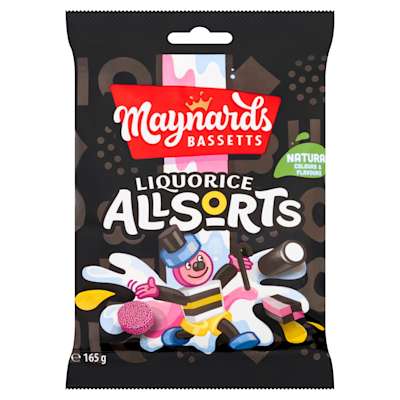 Maynards Bassett Liquorice Allsorts 165g Maynards Bassett Liquorice Allsorts 165g