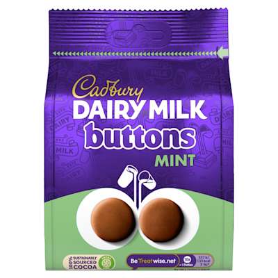 Cadbury Dairy Milk Mint Buttons 110g Cadbury Dairy Milk Mint Buttons 110g