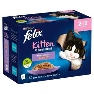 Felix As Good As It Looks Cat Food Kitten Mixed Selection in Jelly Wet Cat Food 12x100g