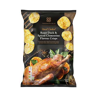 Co-op Irresistible Hand Cooked Duck & Clementine Crisps Co-op Irresistible Hand Cooked Duck & Clementine Crisps