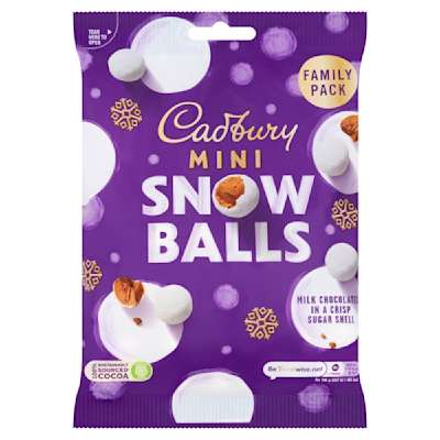 Cadbury Mini Snowballs 296g Cadbury Mini Snowballs 296g